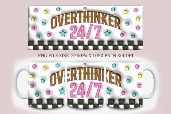 3D Inflated Over Thinker Mug Design