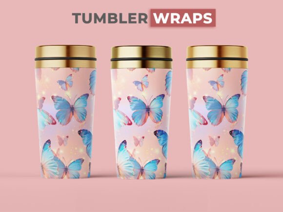 3D Seamless Whimsical Butterfly Tumbler