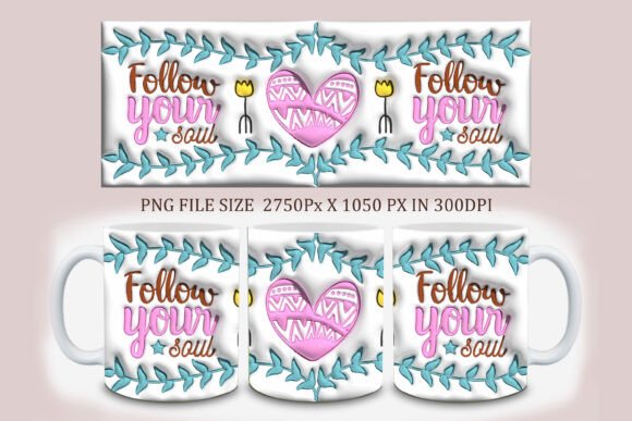 Bringing the 3D Inflated Boho Mug Tumbler Design PNG to Life in Your Creative Projects