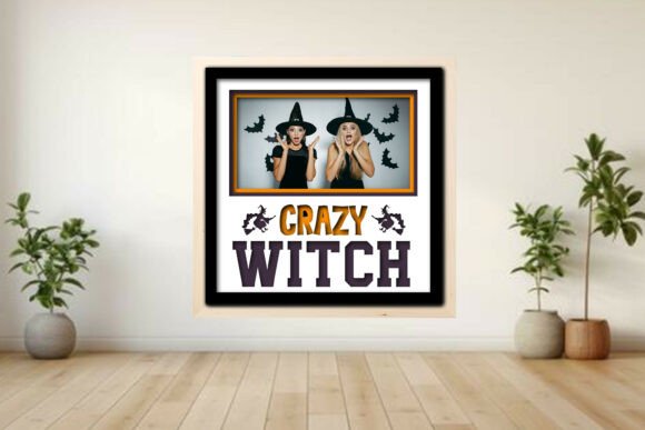 Crazy Witch Photo Frame Shadow: A Layered Laser-Cut Decor Project