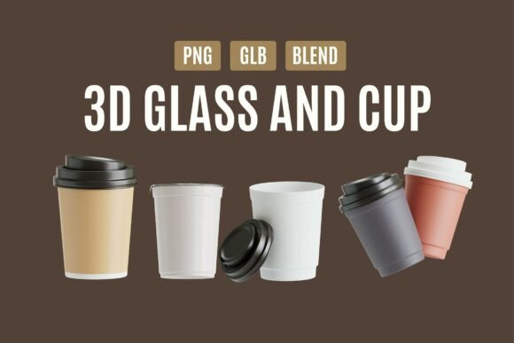 Elevating Digital Branding with the Realistic 3D Drink Cup and Jar Set 02