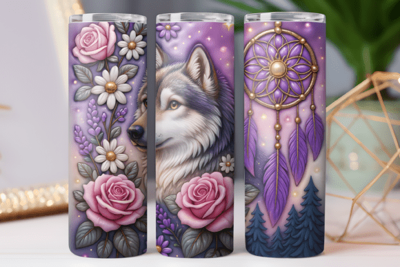 Elevating Drinkware Branding with High-Resolution 3D Coffee Tumbler Wrap 20oz Design Art