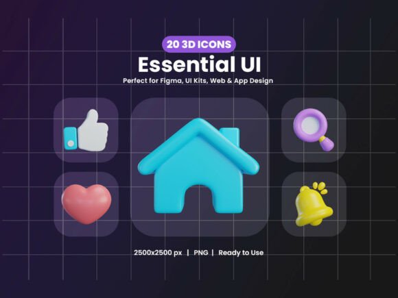 Essential UI 3D Icons: Chubby Style Guide
