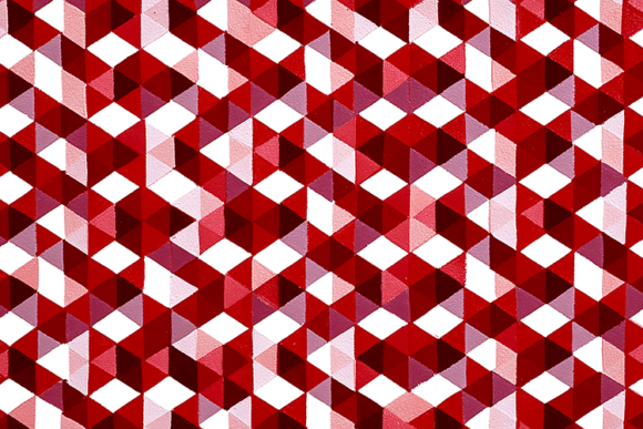 Exploring the Visual Impact of Red Geometric Cube Pattern Modern 3D Designs