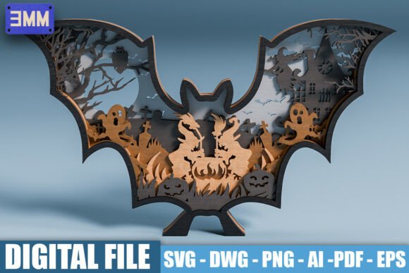 Integrating 3D Halloween Bat Scene Laser Cut Files into Your Creative Workflow