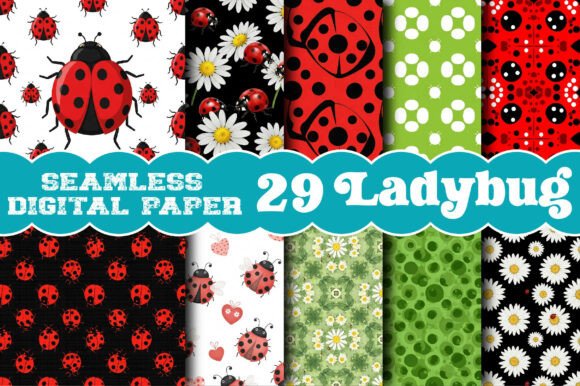 Ladybug Seamless Pattern Digital Paper Guide