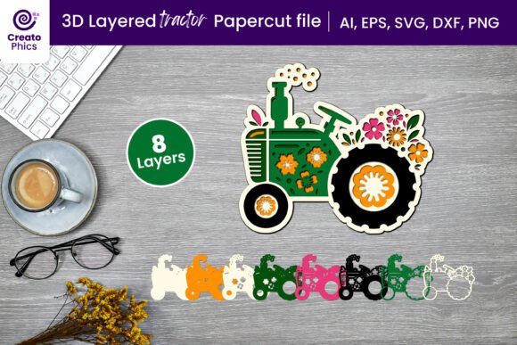 Layered Floral Tractor Paper, Laser Cut: A Guide to 3D Farmhouse Decor