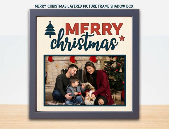 Merry Christmas Photo Frame Shadow Guide