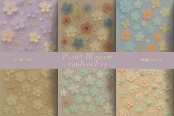 Pastel Blossom Embroidery: Elevating Design with Ethereal Floral Textures
