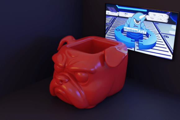 Plant Pot – Bulldog Head: Merging 3D Printing Precision with Whimsical Home Decor