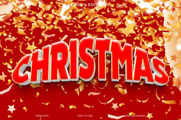 Red and Gold Christmas Text Effect: Elevating Holiday Design