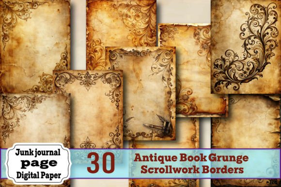 Reviving Old-World Charm: A Comprehensive Guide to Antique Book Grunge Scrollwork Borders
