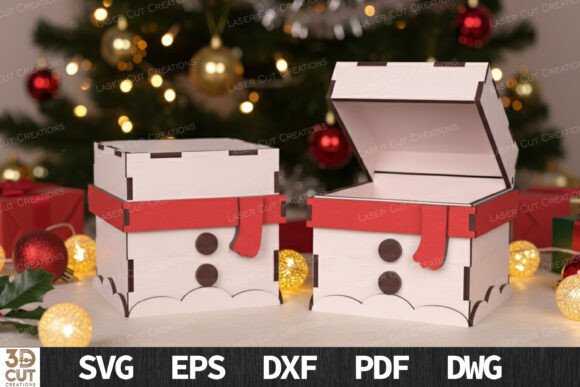 Snowman Gift Box SVG Laser Cut Guide