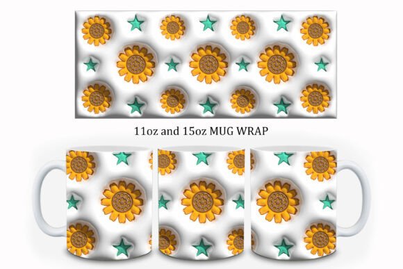 Strategic Branding with 3d Inflated Flower s PNG Mug Design