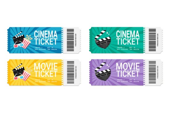 Strategic Visual Assets: Leveraging the Movie Cinema Tickets Design Set for Brand Impact
